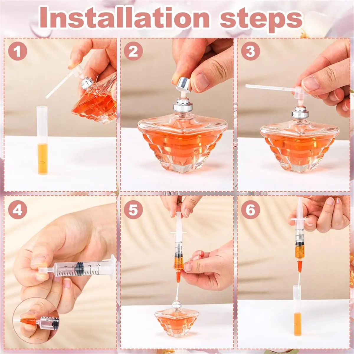 Time Saving 64Pcs 5ml Perfume Refill Pump Tools Perfume Decanter Kit Mini -Bottle Dispenser Pumps for Making Fragrance