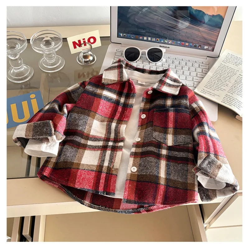Kinder Jungen Hemd RAISE Herbst Kleinkind Baby Jungen Kariertes Langarm-Oberteil Retro Umlegekragen 2-10 Jahre Kinder Jungen T-Shirt Kleinkind Oberteil – Detail 10