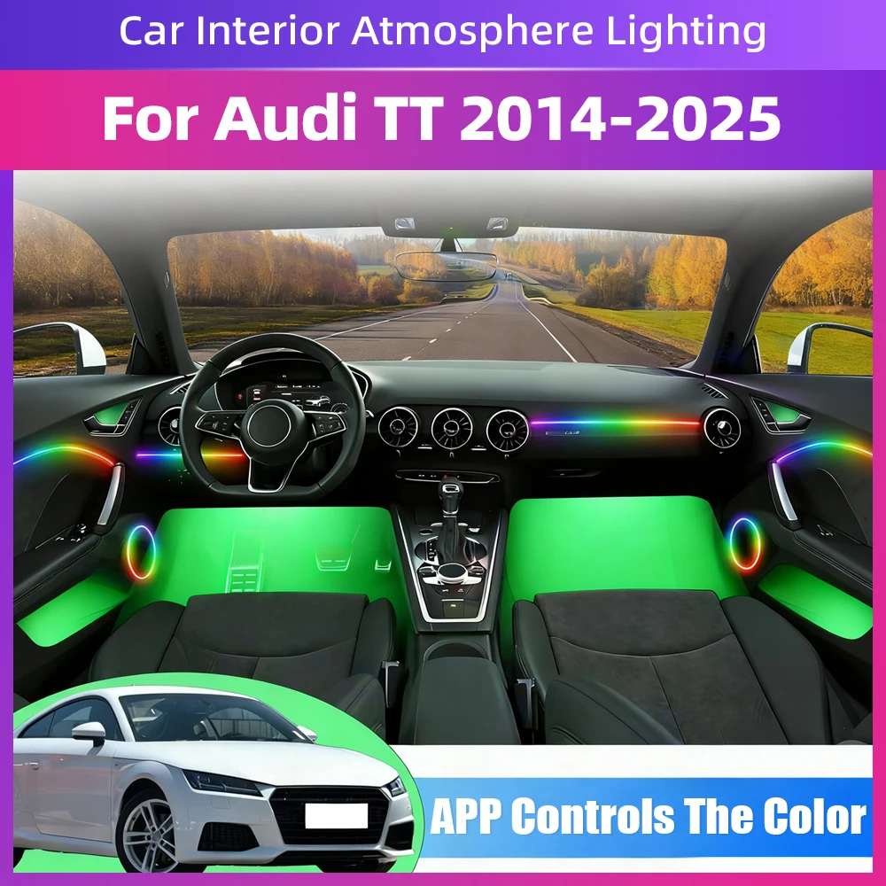 

Car Interior LED RGB Symphony Environmental Light Strip Different Modes Upgrade Driving Experience For Audi TT 2door 4seats