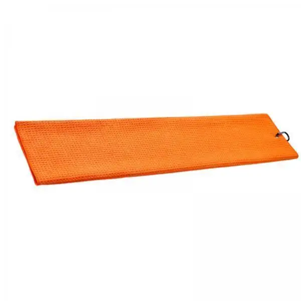 Super Absorbent Microfiber Golf Towel Trifold Waffle with Carabiner Clip Golf Club Cleaner for Gym Hiking Beach Use