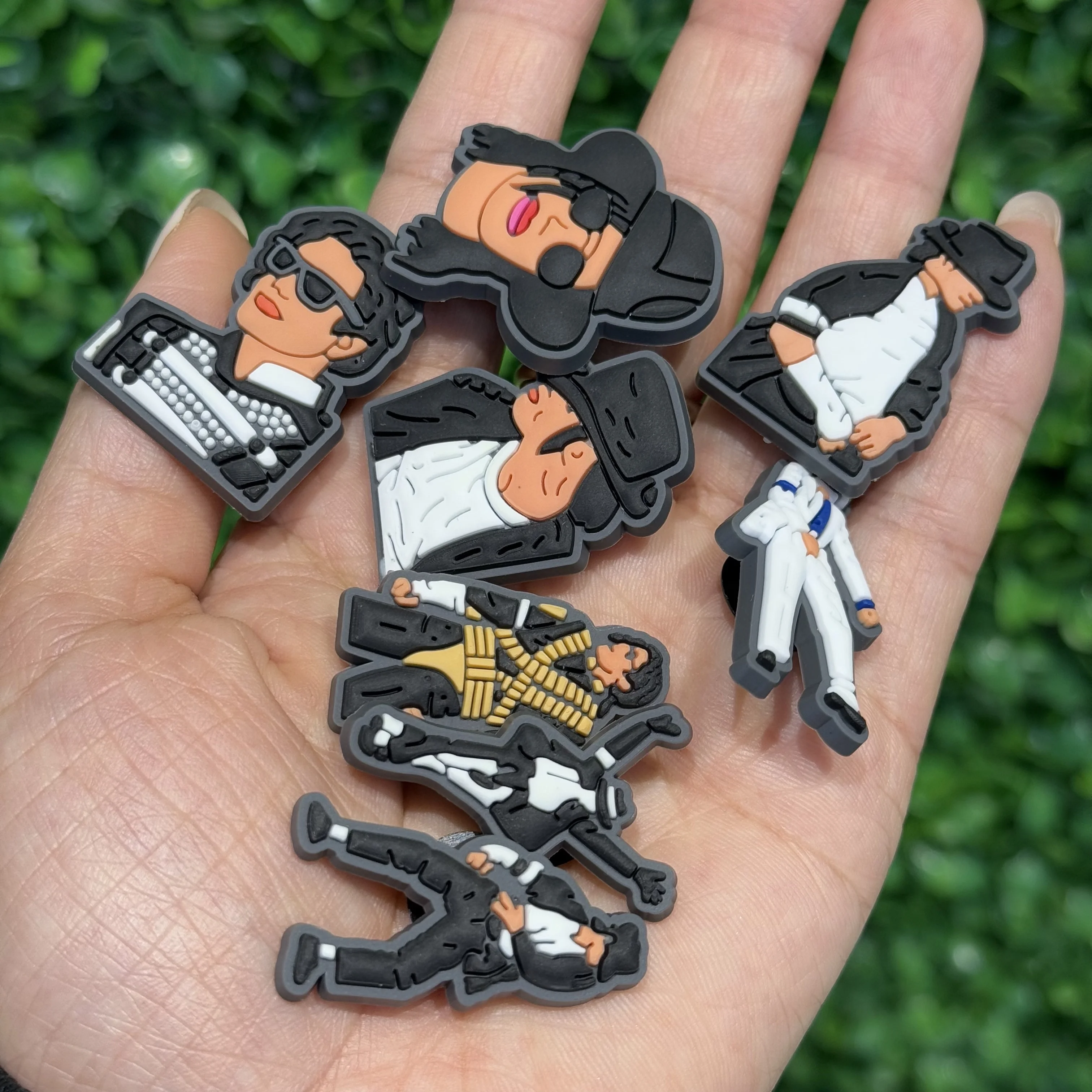 14pcs Michael Jackson Designer Style Shoe Charms DIY Garden Shoe Accessories Decorations for Man Kids Birthday Gift image 4