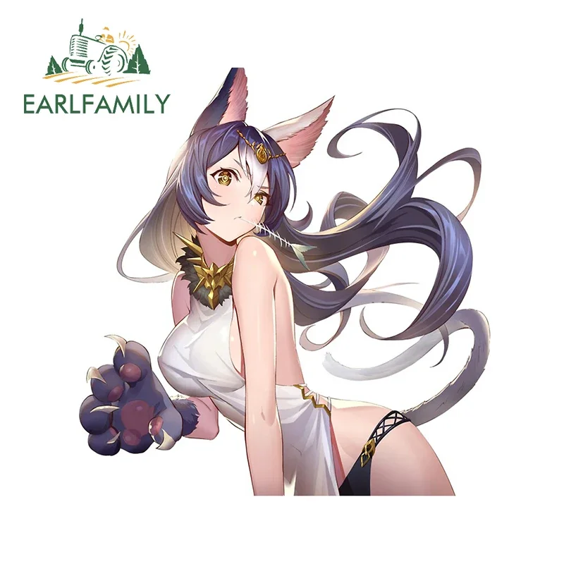 EARLFAMILY 13cm X 12.3cm For Cat Waifu Funny Car Stickers Scratch-Proof Decal Laptop Motorcycle Waterproof Graffiti Car Styling
