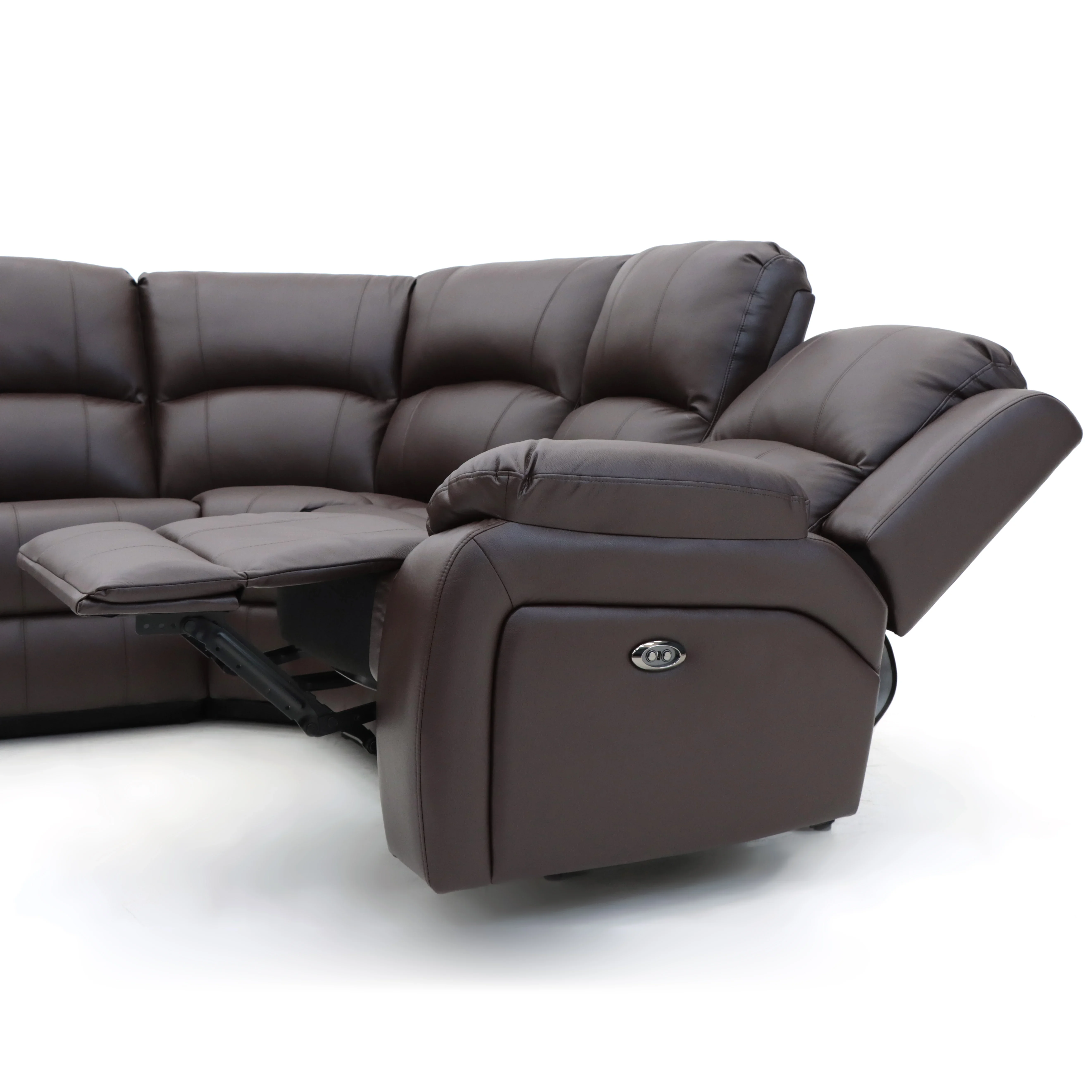 

For Luxury Top Grain Leather Electric Power Reclining Corner Motion Sectional Living Room Sofa Set 5 Seater for Wholesale