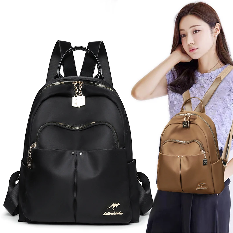 

Новый легкий оксфордский женский рюкзак большой вместимости, модная брендовая однотонная повседневная дорожная сумка, простой стильный походный рюкзак