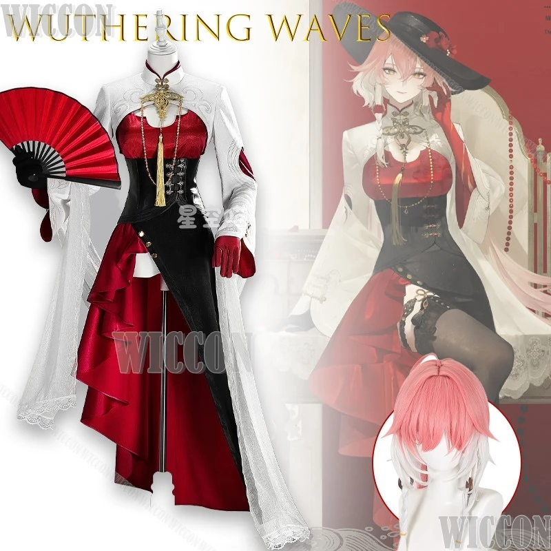

Wuthering Waves Didiliang Changli Cosplay Clothes Full Set Anime Character Outfit Suit Women Girls Red French Dress Roleplay Cos
