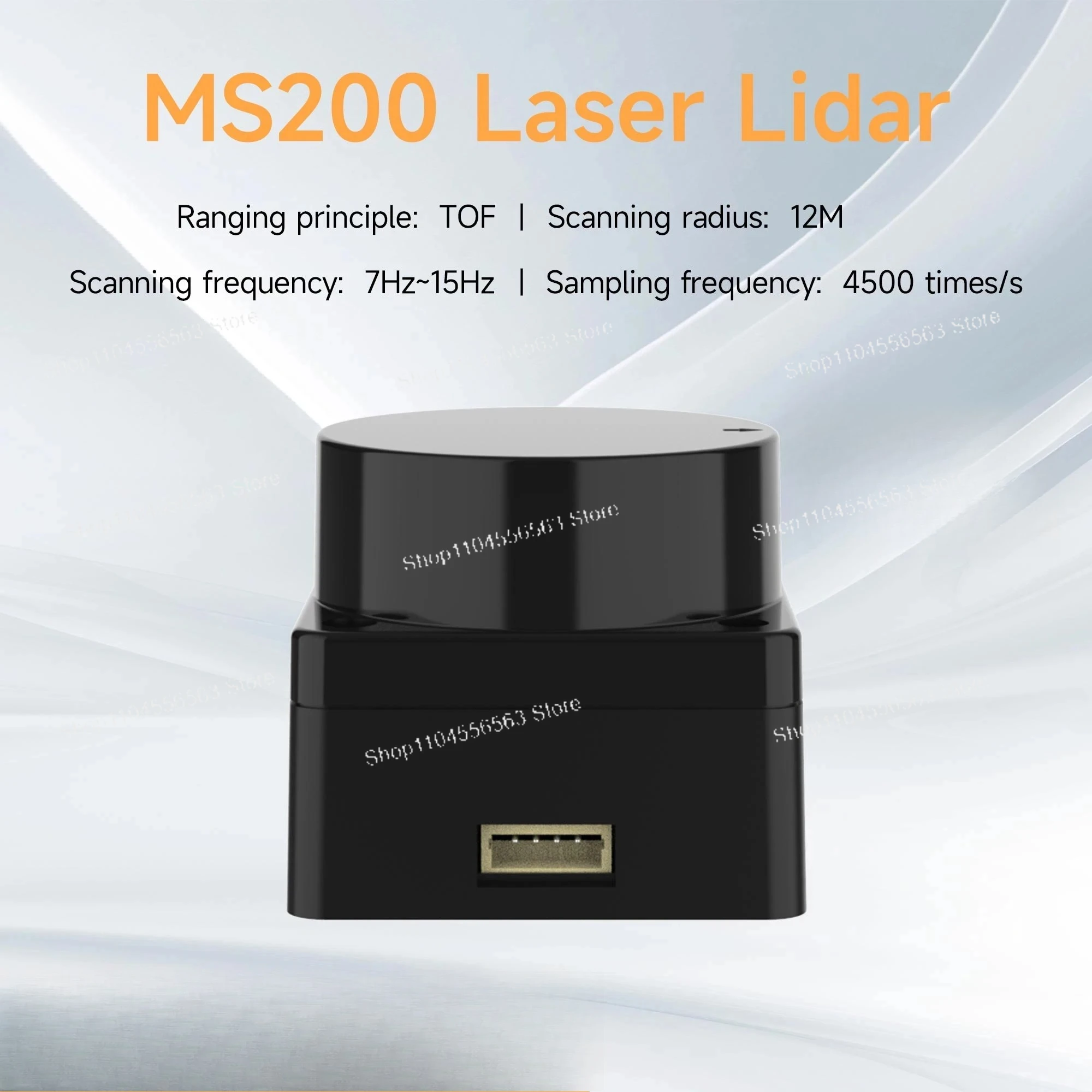 MS200 Lidar Sensor Kit Portable 360° Ranging Scanner 12m Range Support ROS1 and ROS2