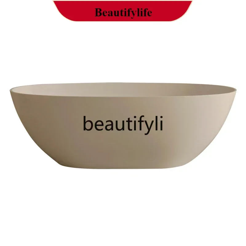 

F56 Milk coffee artificial Qimei stone freestanding bathtub bathroom household bathtub hotel