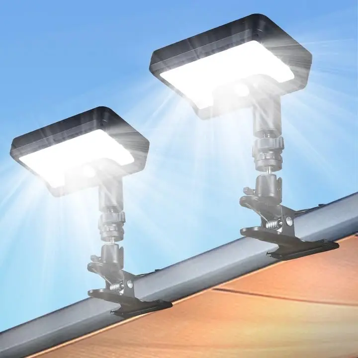 

Clip on Solar RV Lights Exterior, 600LM RV Outdoor Lights with Motion Sensor, USB & Solar Dual Charging