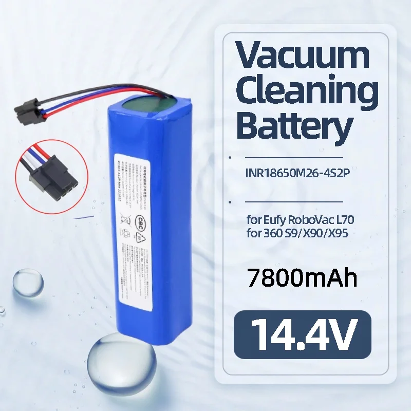 14.4V 6500mAh High Capacity Replacement Battery for Eufy Robovac L70, L10 Hybrid, T2190 & Qihoo 360 S9, X95, X90 Robot Vacuum