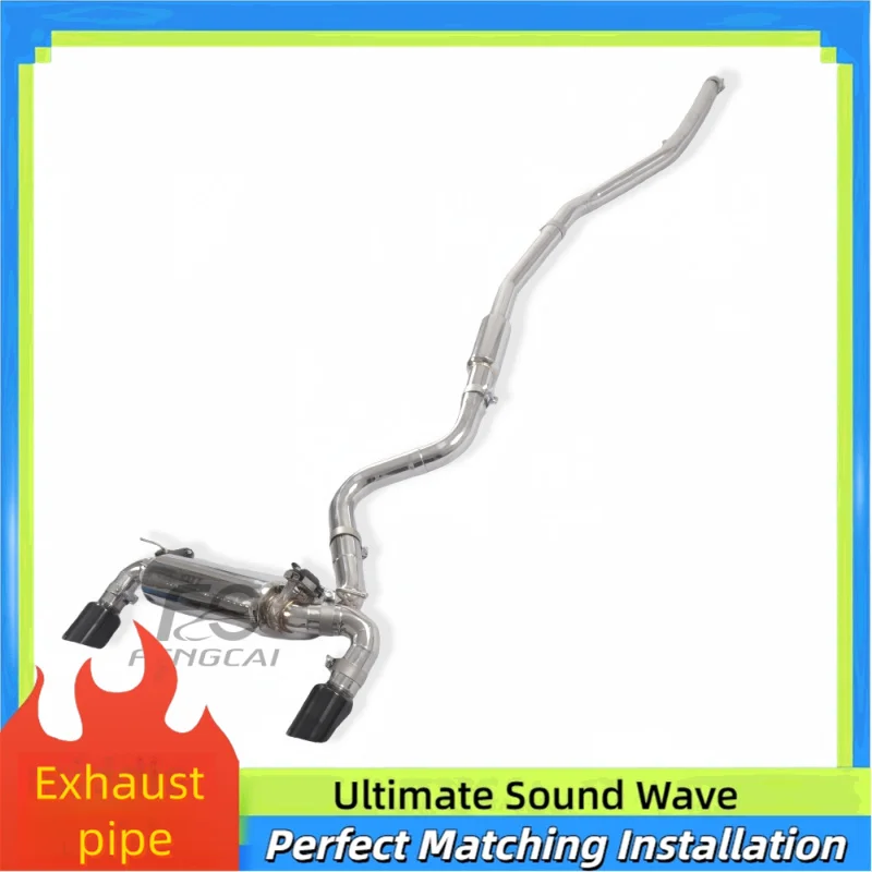 

Глушитель задней выхлопной системы из нержавеющей стали для BMW 125 2.0T N20, высокопроизводительный клапан, выхлопная труба с двумя черными наконечниками