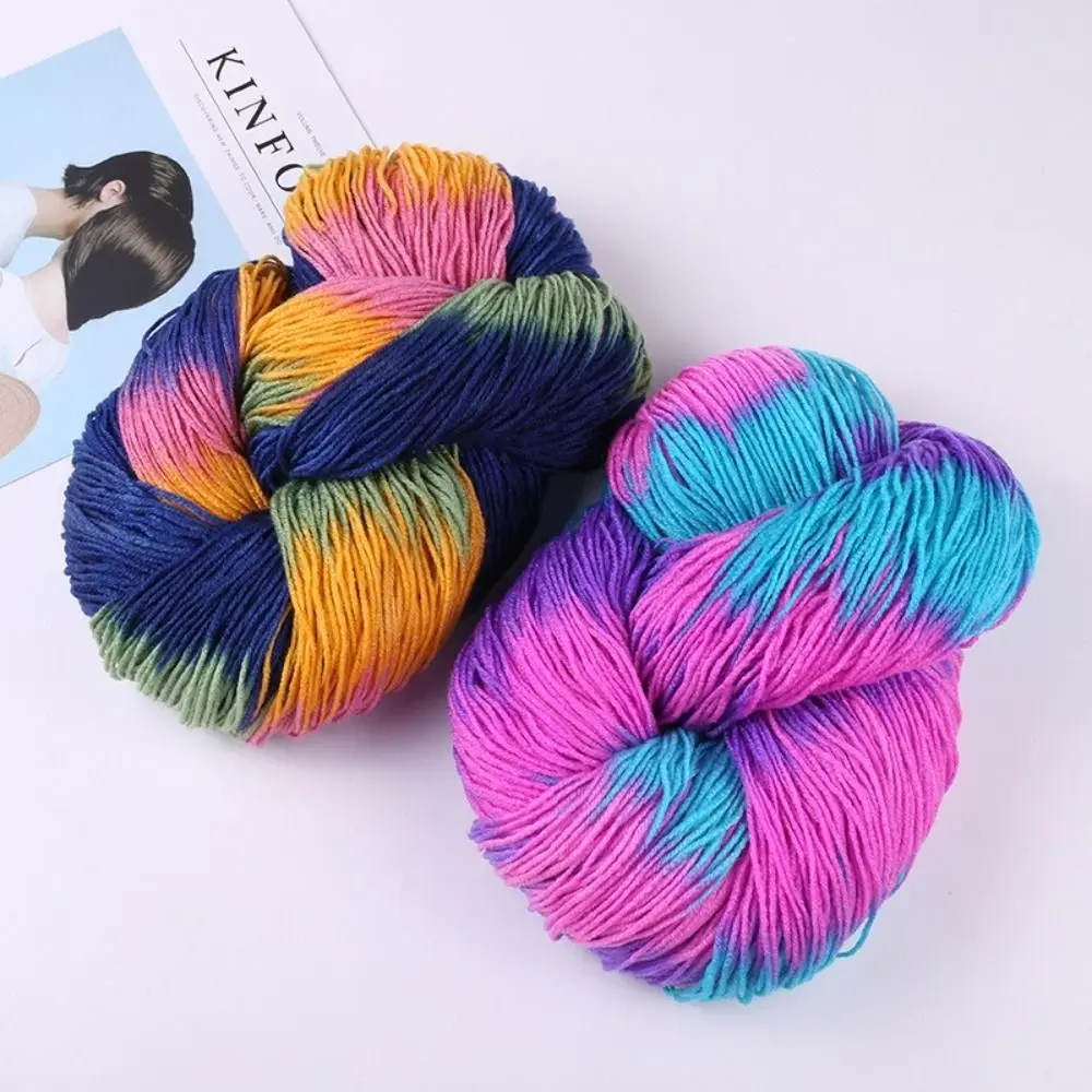 Thick Acrylic Wool Yarn Segment Dyed Mixed Color Knitting Crochet Thread Hand-woven Sweater