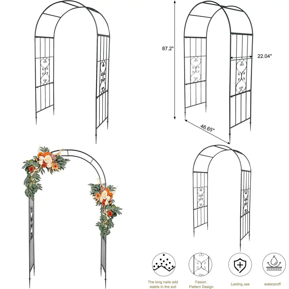 

Садовая беседка для свадеб и вечеринок, стальная решетка для вьющихся растений и праздничных украшений