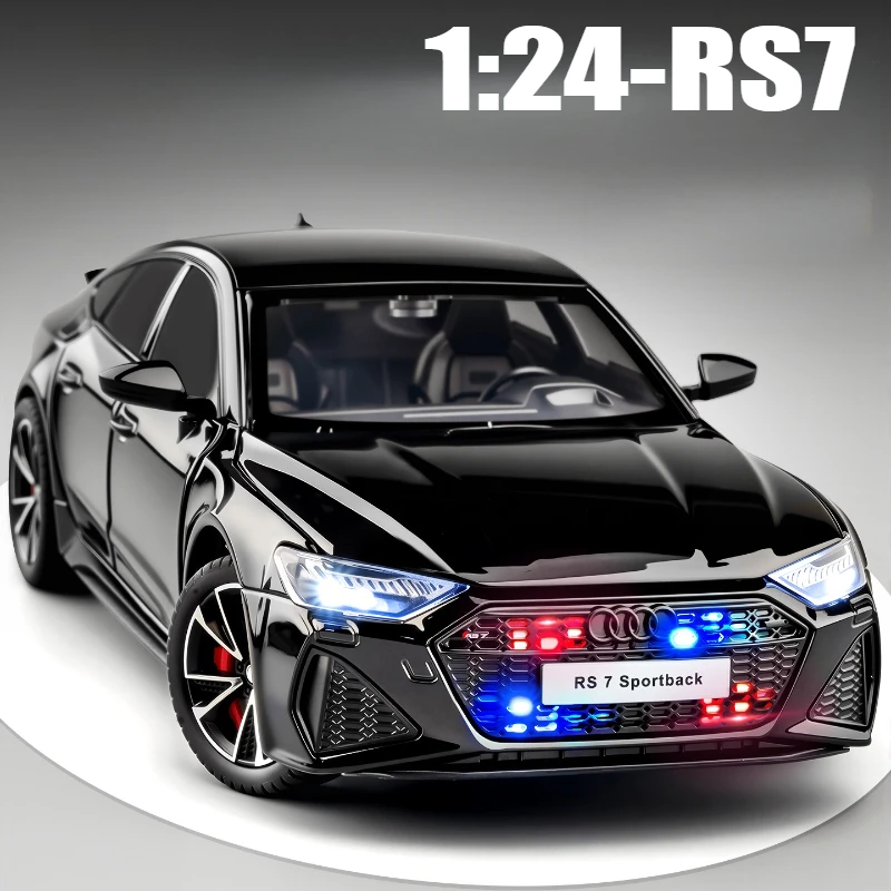 

1:24 RS7 Sportback, модель автомобиля из сплава, литая под давлением металлическая миниатюрная модель автомобиля, звук и свет, детский игрушечный автомобиль, подарки