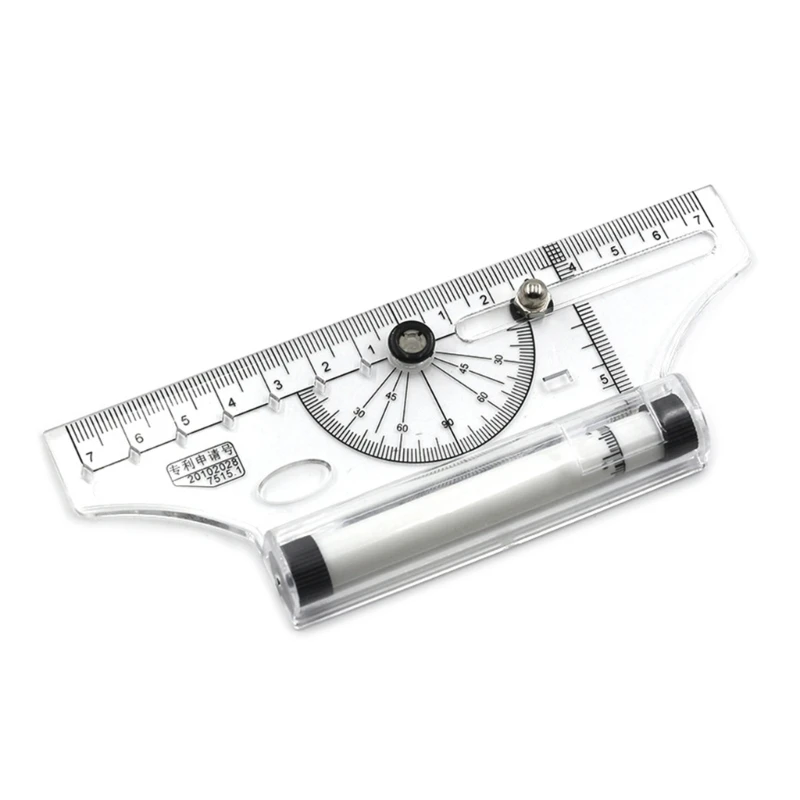 Pulley Centering Multipurpose Rolling Ruler Drawing Compass-School Ruler Stationery Protractor Tool Parallel Ruler