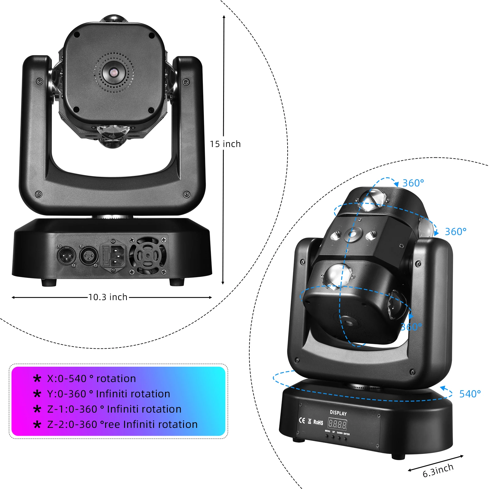 Imagem -06 - Buysumshine-rgbw Led Stage Light Movendo a Cabeça Feixe Projetor Estroboscópico Ktv Dance Hall Bar Disco 150w 8x10w Dmx512