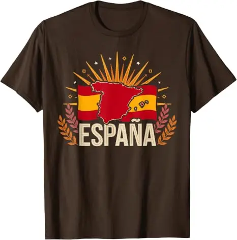 Spanisches Fan Retro Vintage Spanien Flagge T-Shirt Y2k Fußball Sportbekleidung Trikot Espana Fußballmannschaft Fans Grafik-Bekleidung Spanisches T-Shirt – Detail 13
