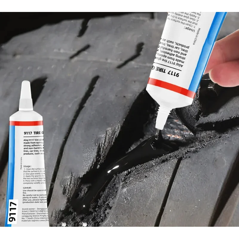 Adhésif instantané pour réparation de pneus noirs, 60ML, colle forte en caoutchouc, caoutchouc résistant à l'usure, adhésif Non corrosif, colle forte instantanée
