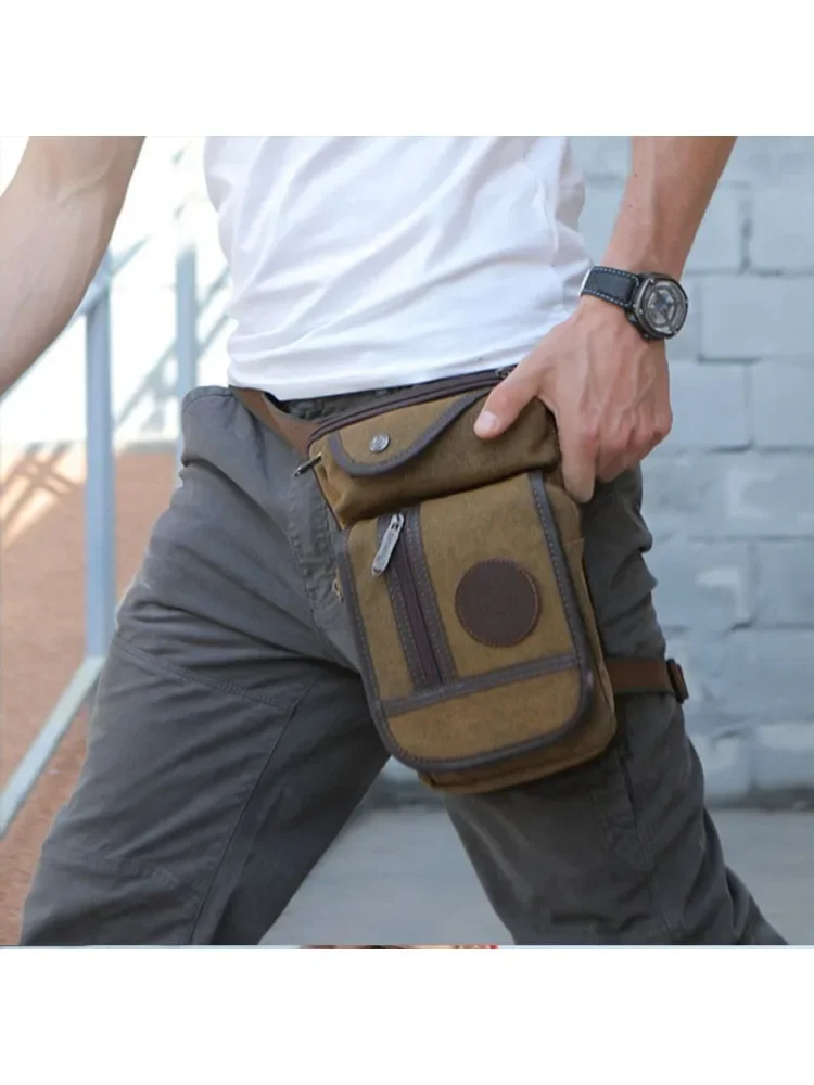 AliExpress Canvas/Nylon Drop Leg Bag Hip Pack Outdoor Tactical Motorcycle Bike Shoulder Cycling Multi-Pocket Casual Waist Waterproof
