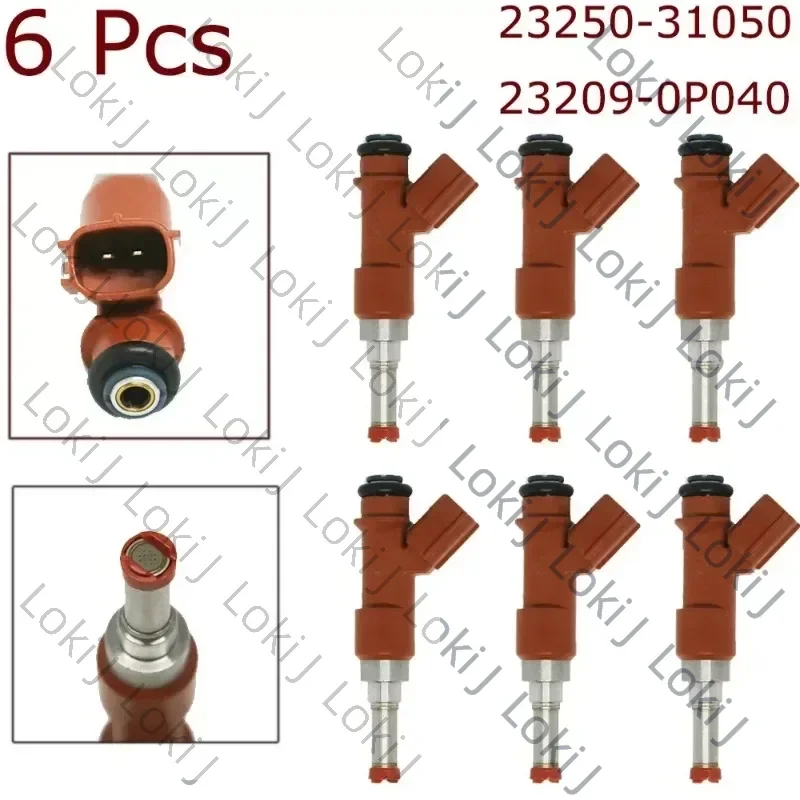 

High quality New 6X Fuel Injector 23250-0P040 For 07-10 Toyota Camry RAV4 Lexus ES350 3.5L 23209-0P040