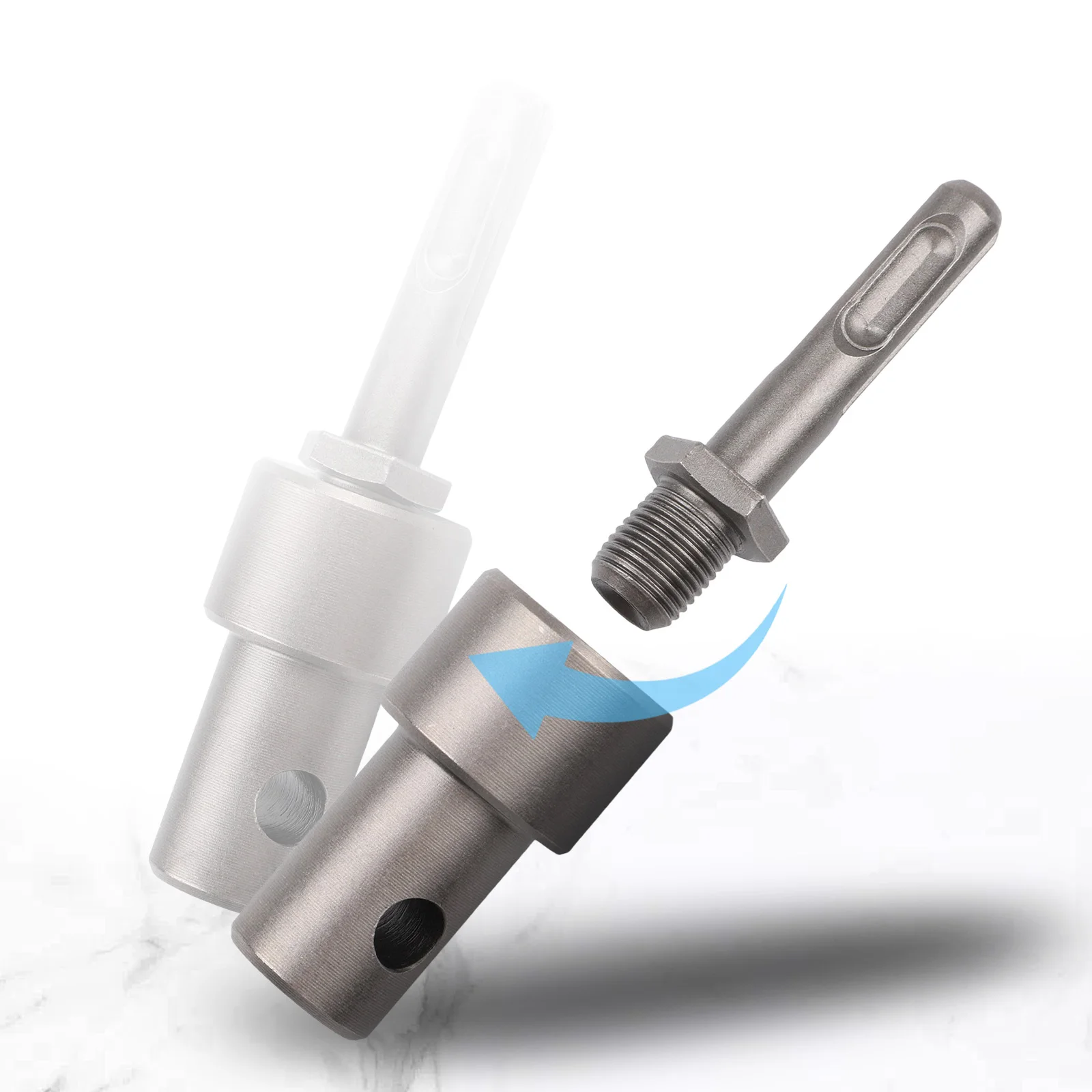 Earth Auger Adapter Tool for Impact Wrench and Hammer Machine Featuring Multiple Interface Types for Secure Fit