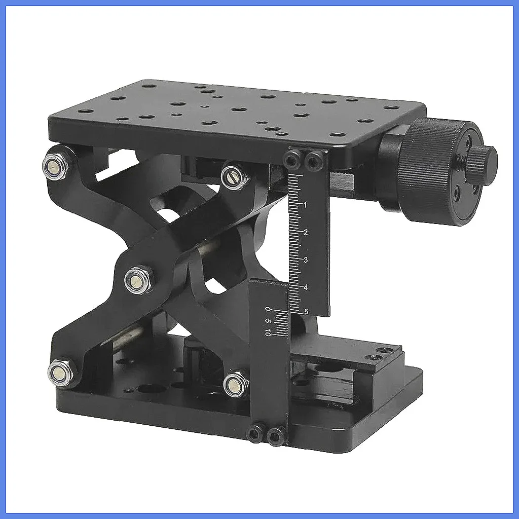 High Precision Manual Lab Jack Elevator, 60mm Travel Z-Axis Optical Sliding Lift Platform PT-SD408/S