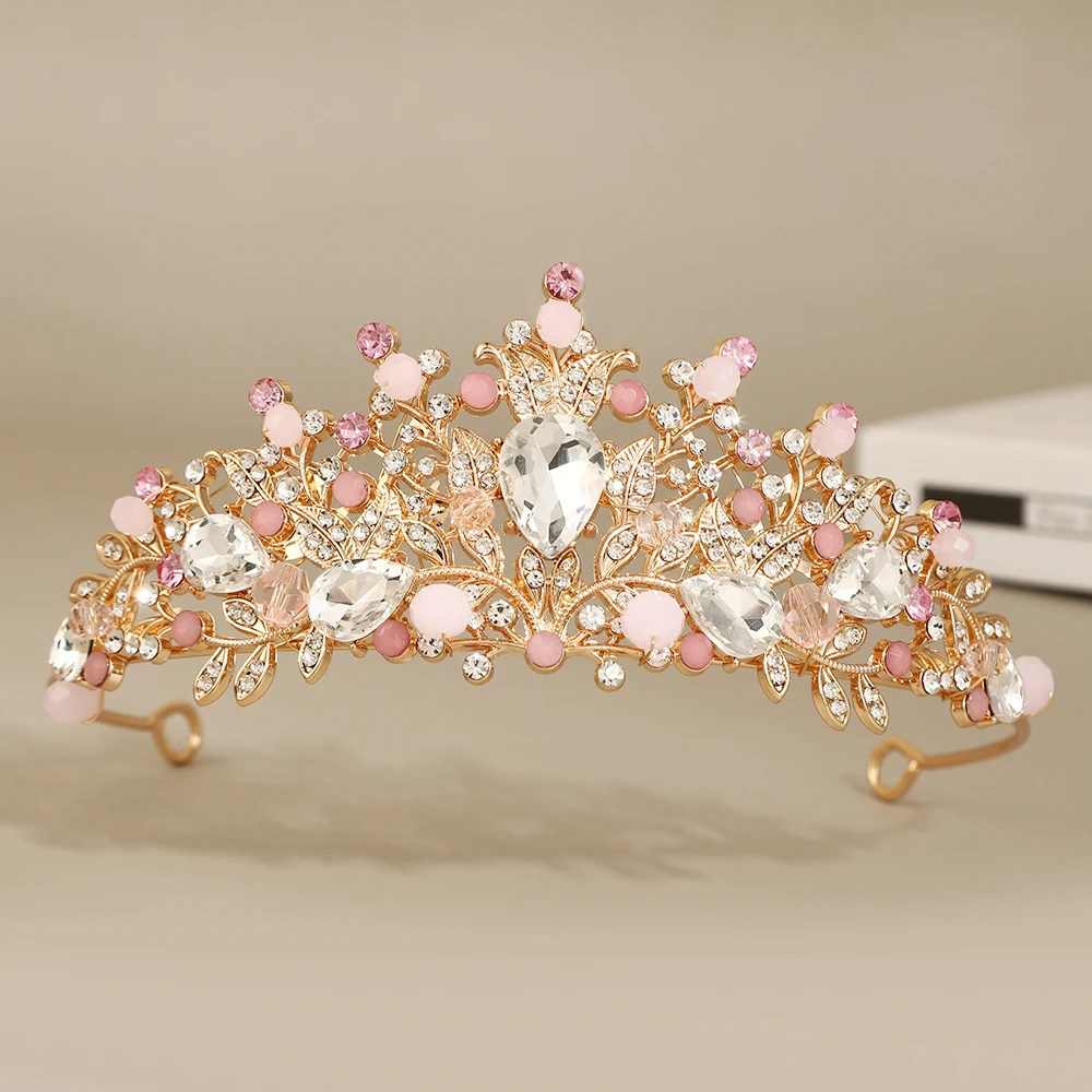 

2025 Girls Crown Hair Hoop Rhinestone Decoration Beautiful Princess Hair Accessories for Birthday Party and Daily Wear