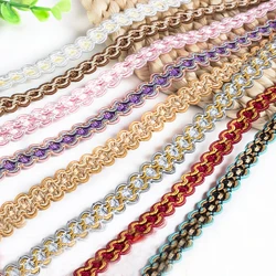 6Yards Latest Curtain Lace Edge Gold Thread Braid Lace Material Trim 1cm Guipure Sewing Trimmings