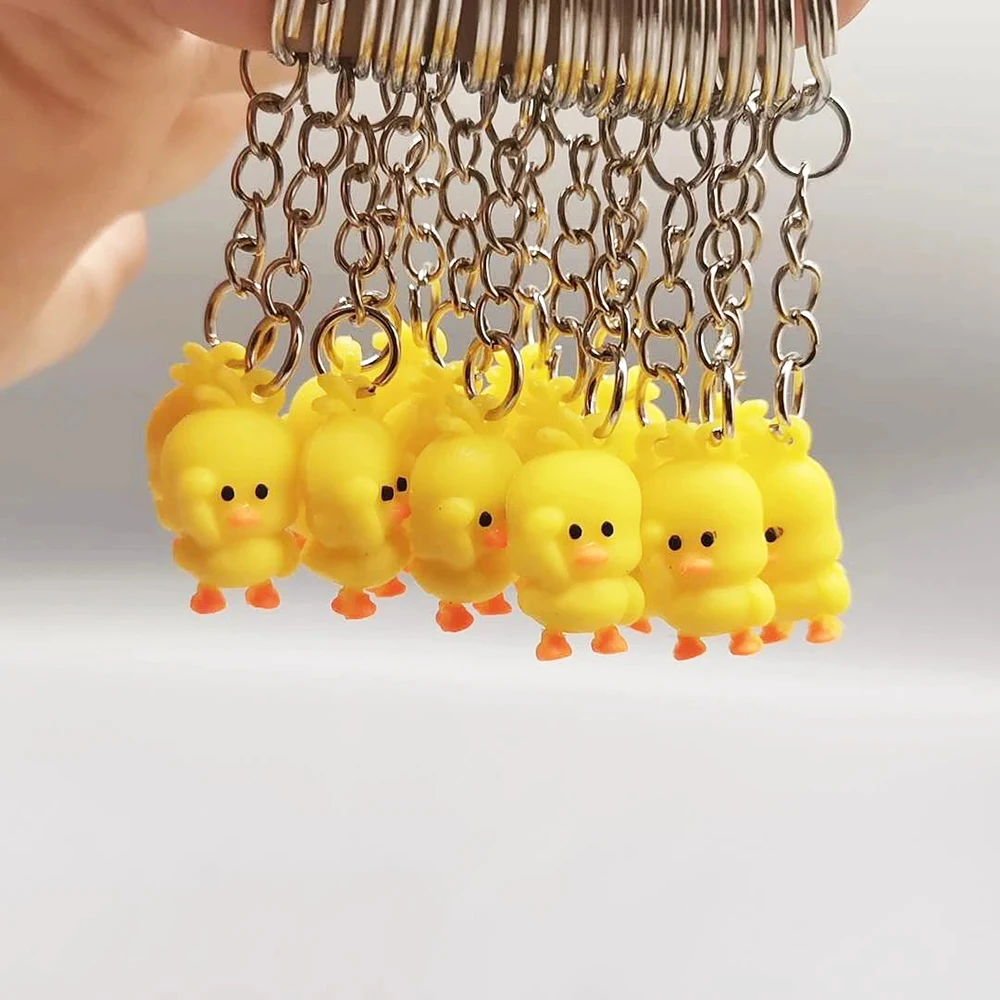 5pcs Cute Little Duck Cartoon Key Chain Key Rings Keychain Pendant