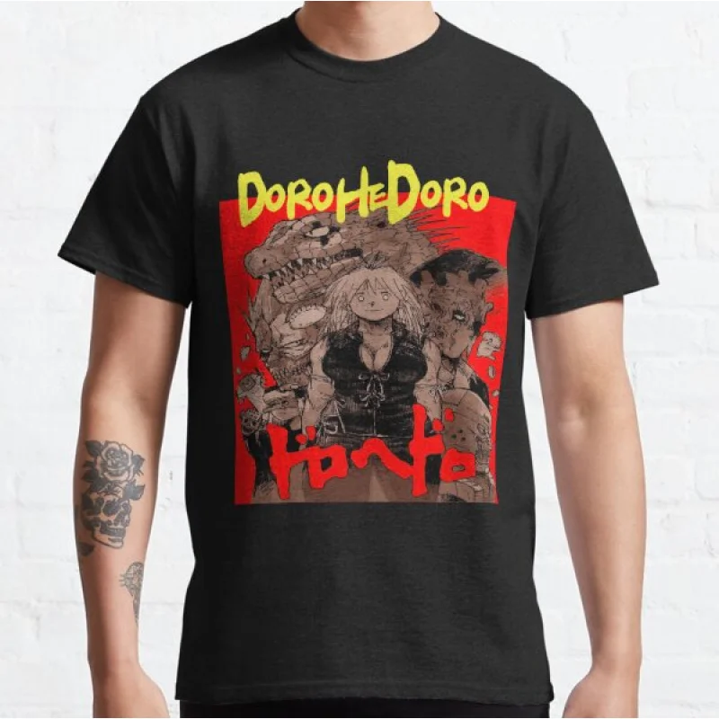 

0405 Manga Dorohedoro caiman Anime T shirt kaiman Manga Men's print Graphic Tee Shirt 100% cotton Y2K clothes All size tops