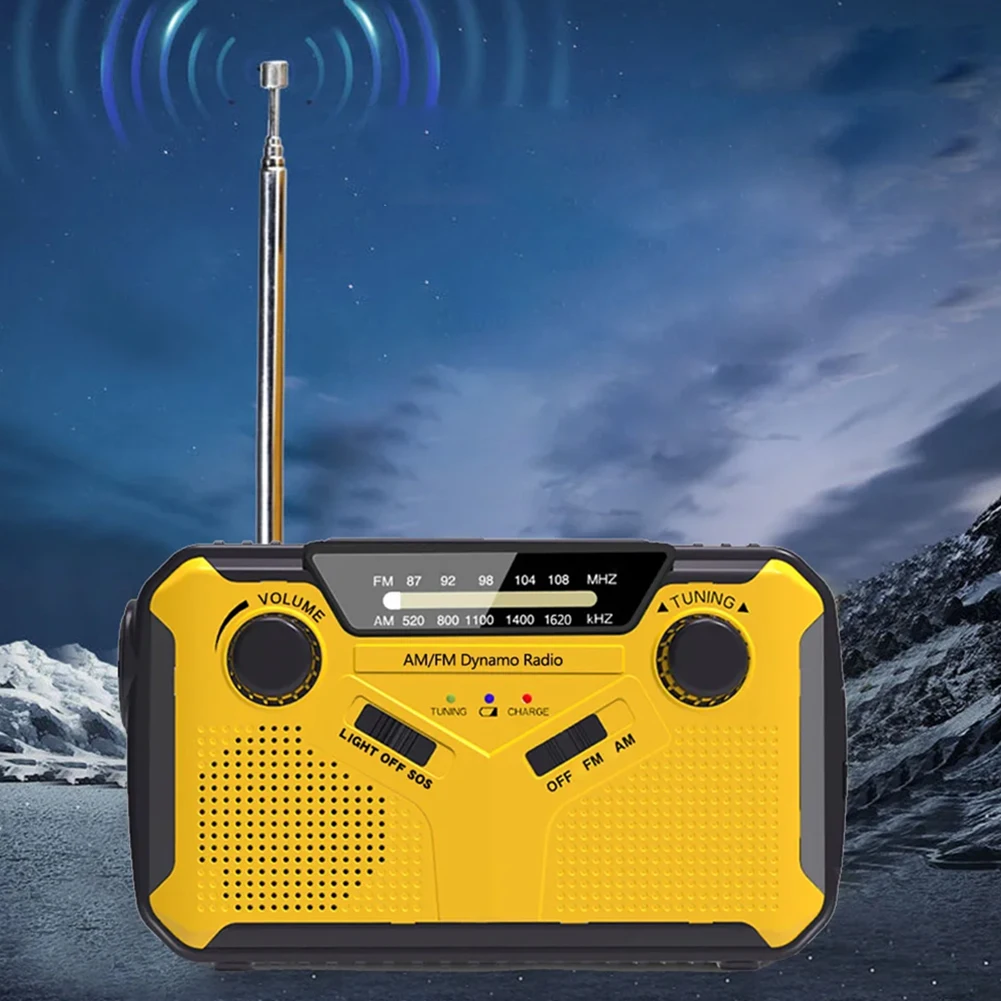 Emergency Radio with LED Flashlight Power Bank SOS Alarm Emergency Weather Radio Rechargeable Radio for Emergency Hurricane