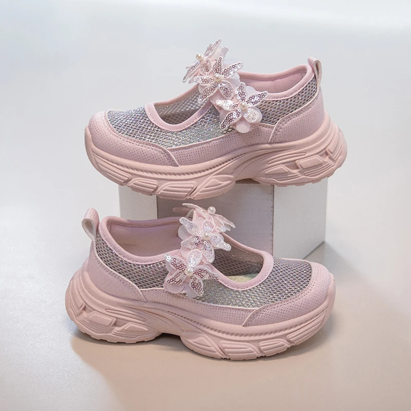 Little Girls Floral Strap Sporty Sandals 2026 New Summer Kids Chunky Ballet Sneakers Soft Sole Comfort Versatile Outdoor Play