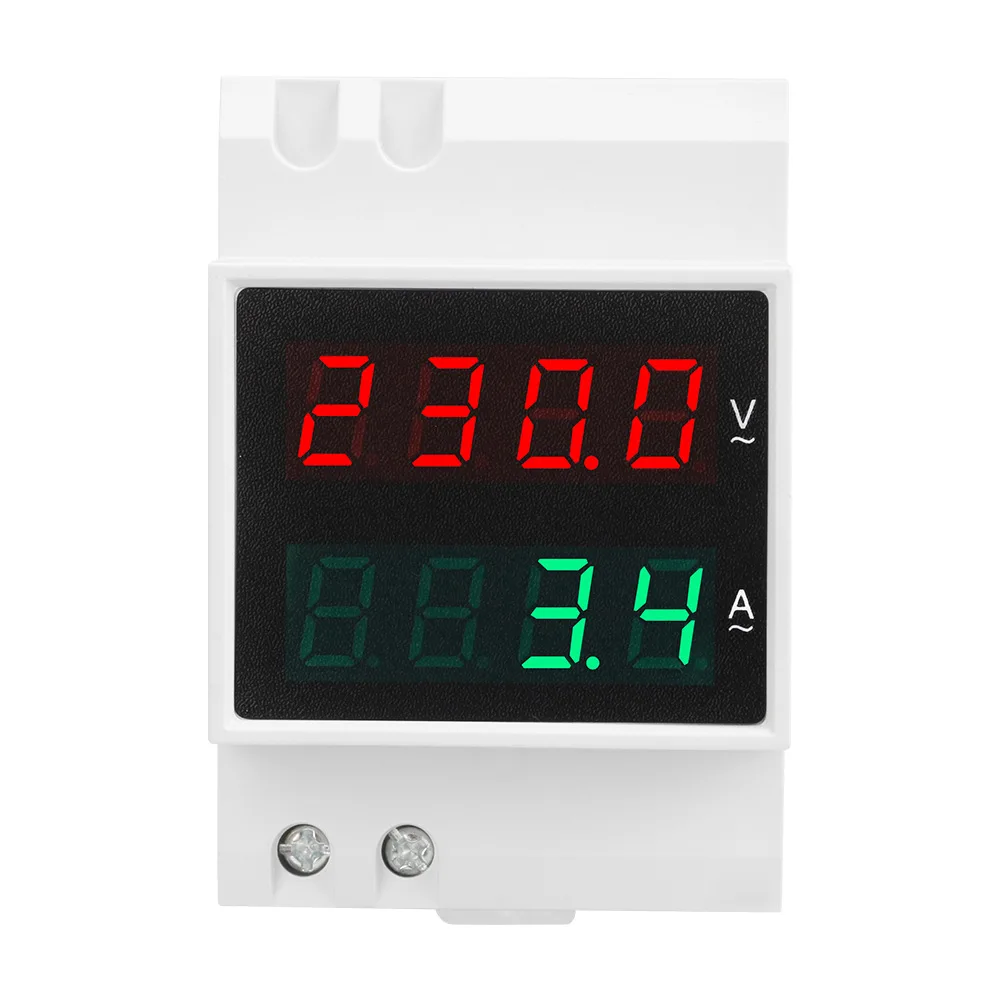 

Single Phase Ammeter Voltage Meter Measuring 80-500V Modular Voltmeter Gauge Current Indicator Volt Amp Monitor Din Rail Install