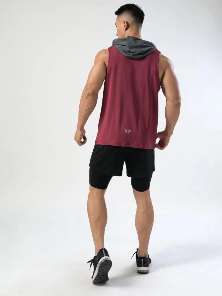 2023 New Mens T Shirt Gym Fitness Casual Sleeveless Men's Hooded Slim Vest Basketball Sports Running Vest Sport Running Tops image 3