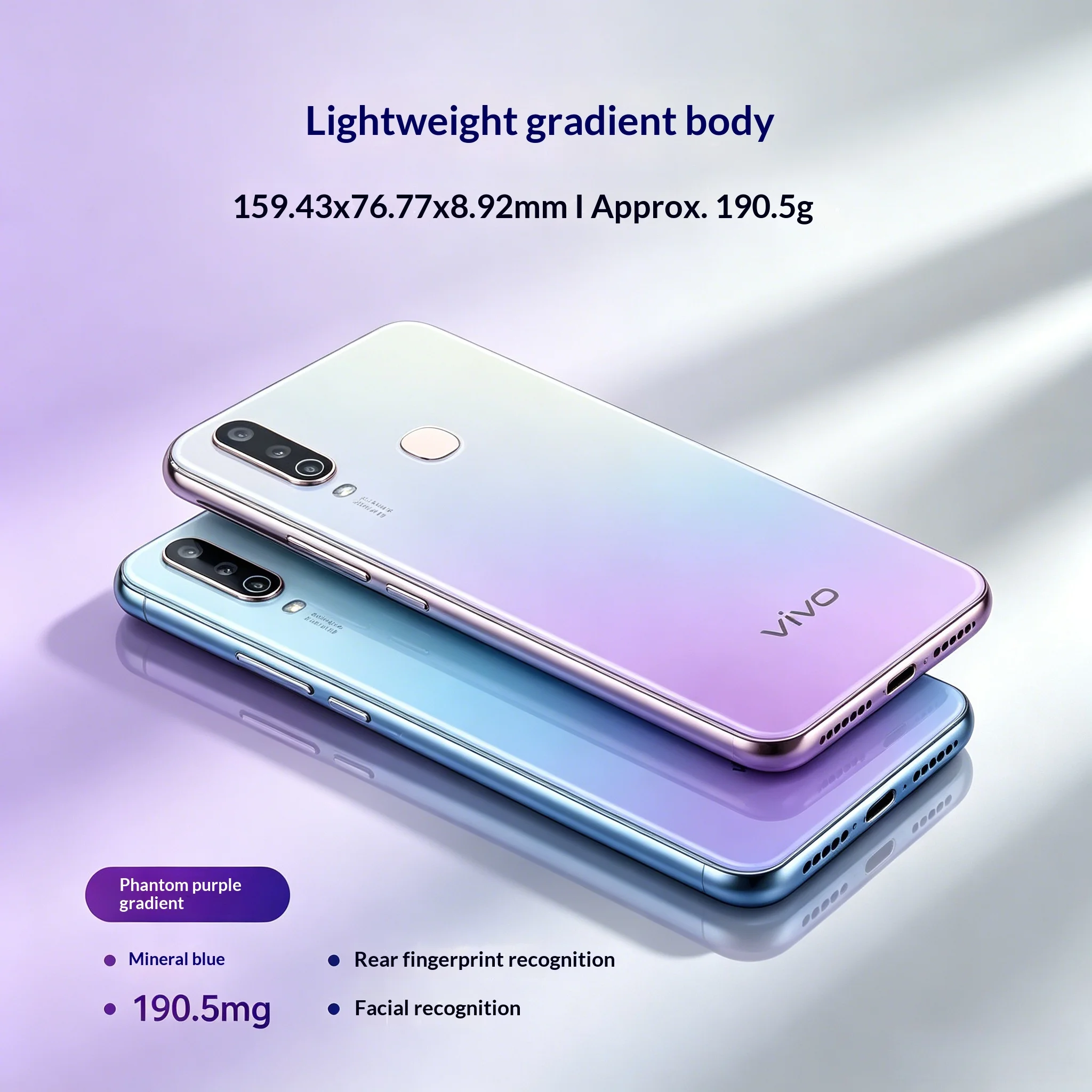 2026 New Official Authentic VIVO Y17 Global Version 8GB RAM 256GB ROM Unlocked Mobile Phone Triple Rear Camera 5000mAh Battery