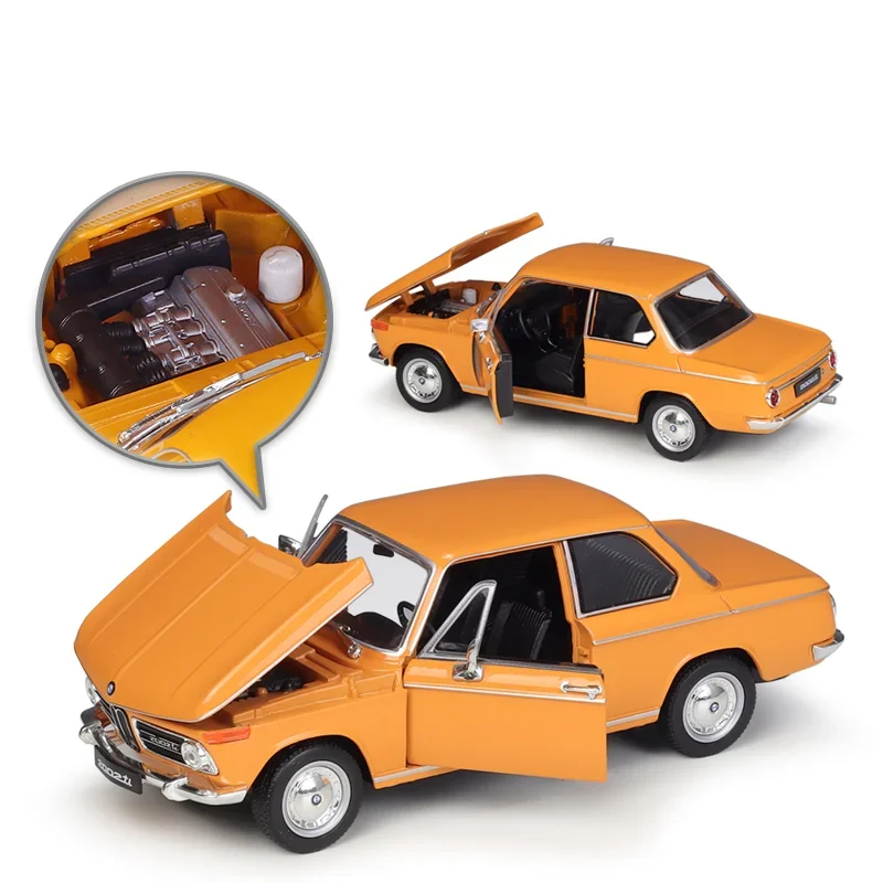 WELLY 1:24 BMW 2002 Ti Simulation Alloy Classic Sports Car Model Diecast Metal Toy Vehicles Car Model Collection Boys Toys