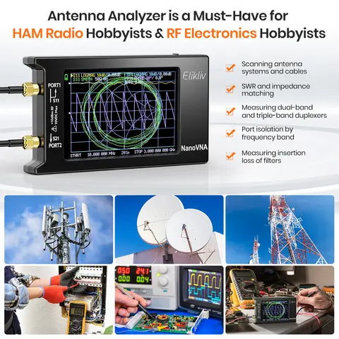 Spektrumanalysator NanoVNA-H4 2,8/4 tums vektornätverksantennanalysator 10 kHz-1,5 GHz MF HF VHF UHF-antenntuner nano vna NanoVNA-H 10 best sales antennanalysator - №2
