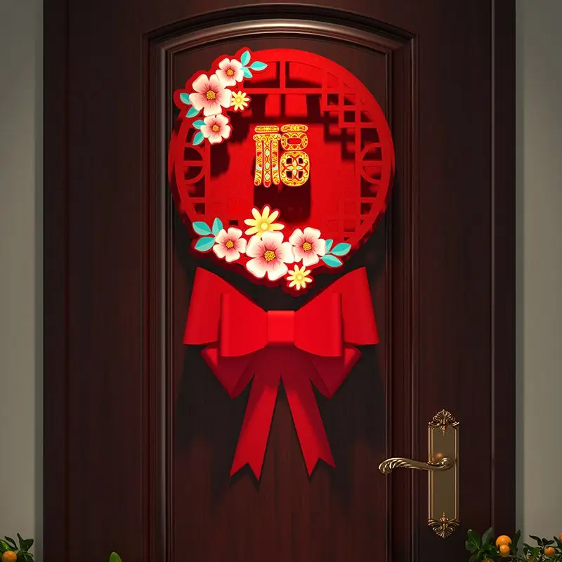 Chinese New Year decoration with lucky characters and high-end bow stickers