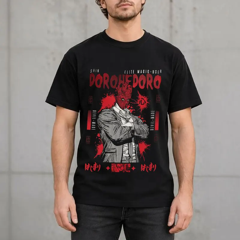Dorohedoro Dark Anime T-Shirt Nikaido Kaiman Metal Manga Unisex Graphic Tee Caiman Horror Halloween Gift Goth Streetwear S-6XL