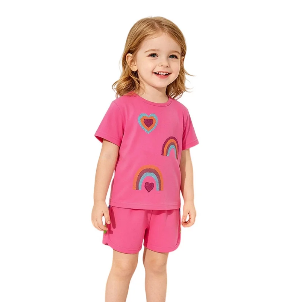 2 Pcs Top + Short Summer Children's Clothing Sets Shirts Boys Girls European And American Style Children'S Suit Girls Clothes