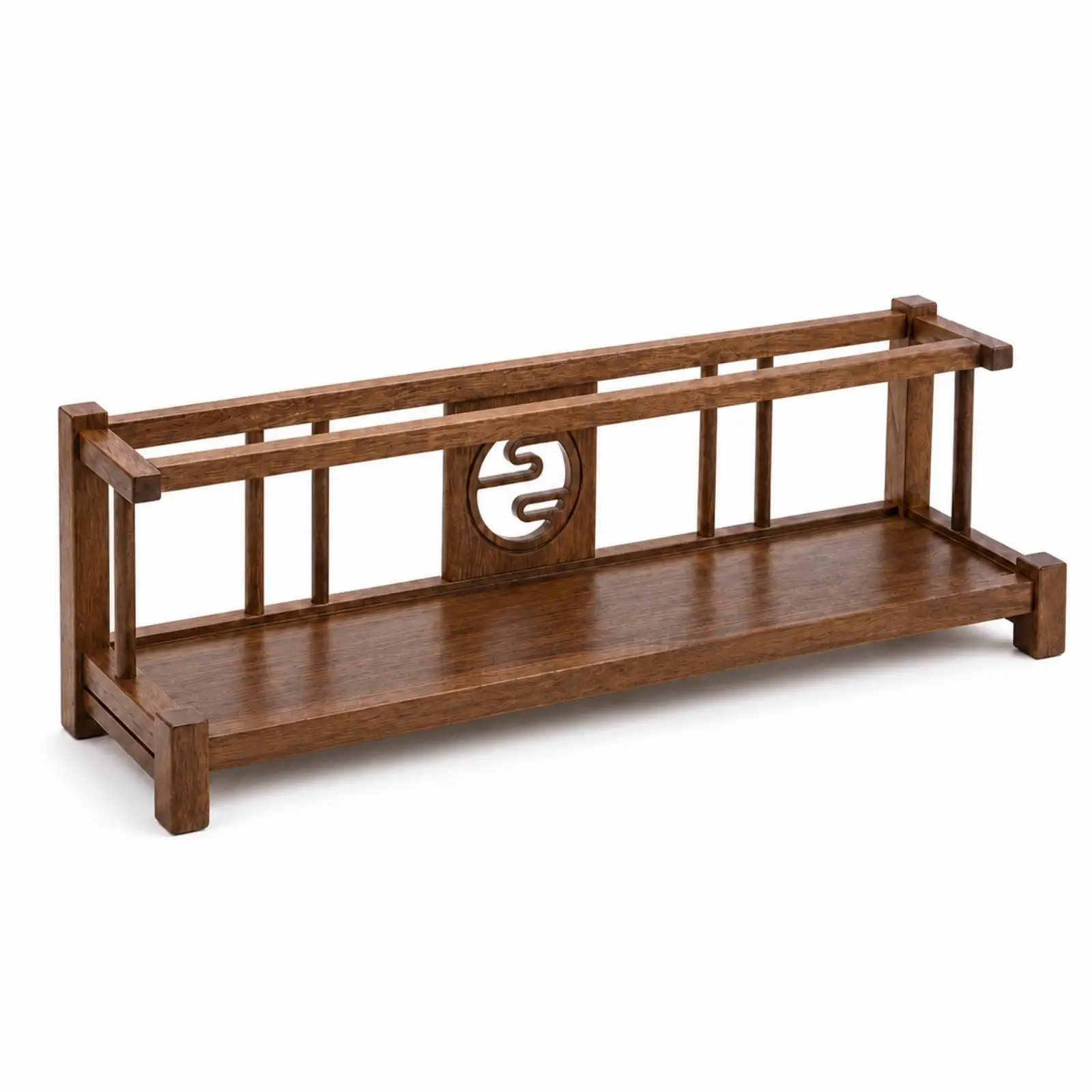 Wooden Display Rack Traditional Tea Set Rack Space-Saving for Meditation Room