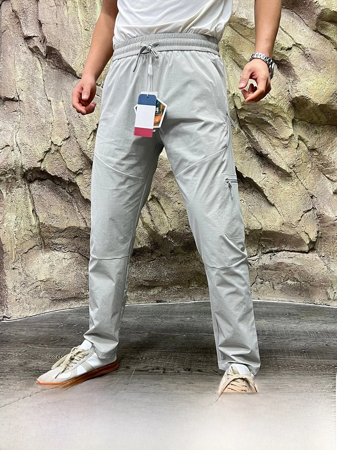 Waterproof Breathable Outdoor Casual Pants Men Women Checkered Texture Lightweight Quick Dry Tear Resistant Soft  Pants
