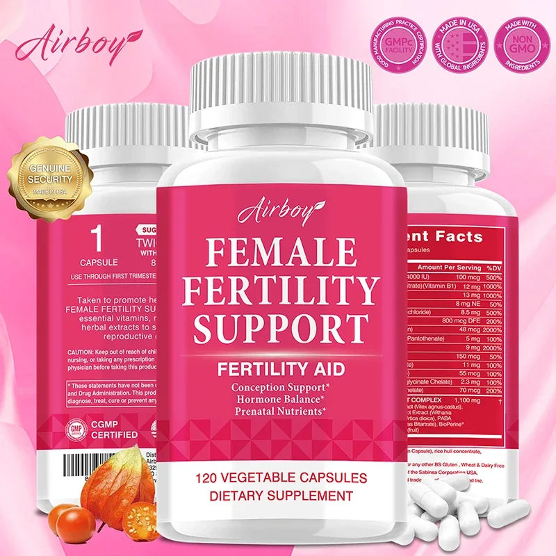 Female Fertility Support - with Myo-Inositol, Folic Acid - Aids Ovulation, Hormonal Balance & Regular Cycles