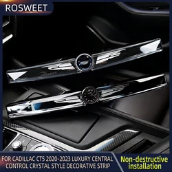 Trim Strip With Clock Watch Version For Cadillac CT5 2020-2023 Luxury Central Control Crystal Style Car Interior Accessories