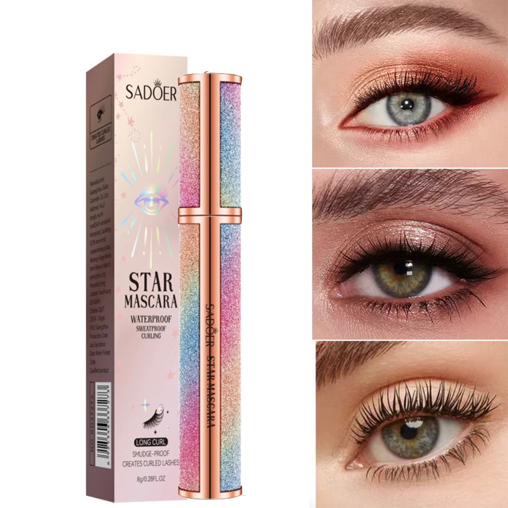 Eye Mascara De Pestañas Fibras Alargadoras Waterproof Pestañina Rimel Volume E Alongamento Tusz Do Rzęs Z Włóknami Jedwabiu 8d