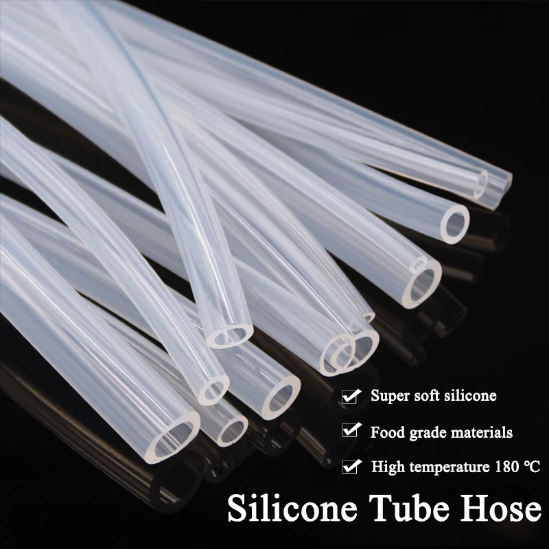 1Meter Food Grade Transparent Silicone Rubber Hose ID 0.5 1 2 3 4 5 6 7 8 9 10 mm OD Flexible Nontoxic Silicone Tube Clear soft