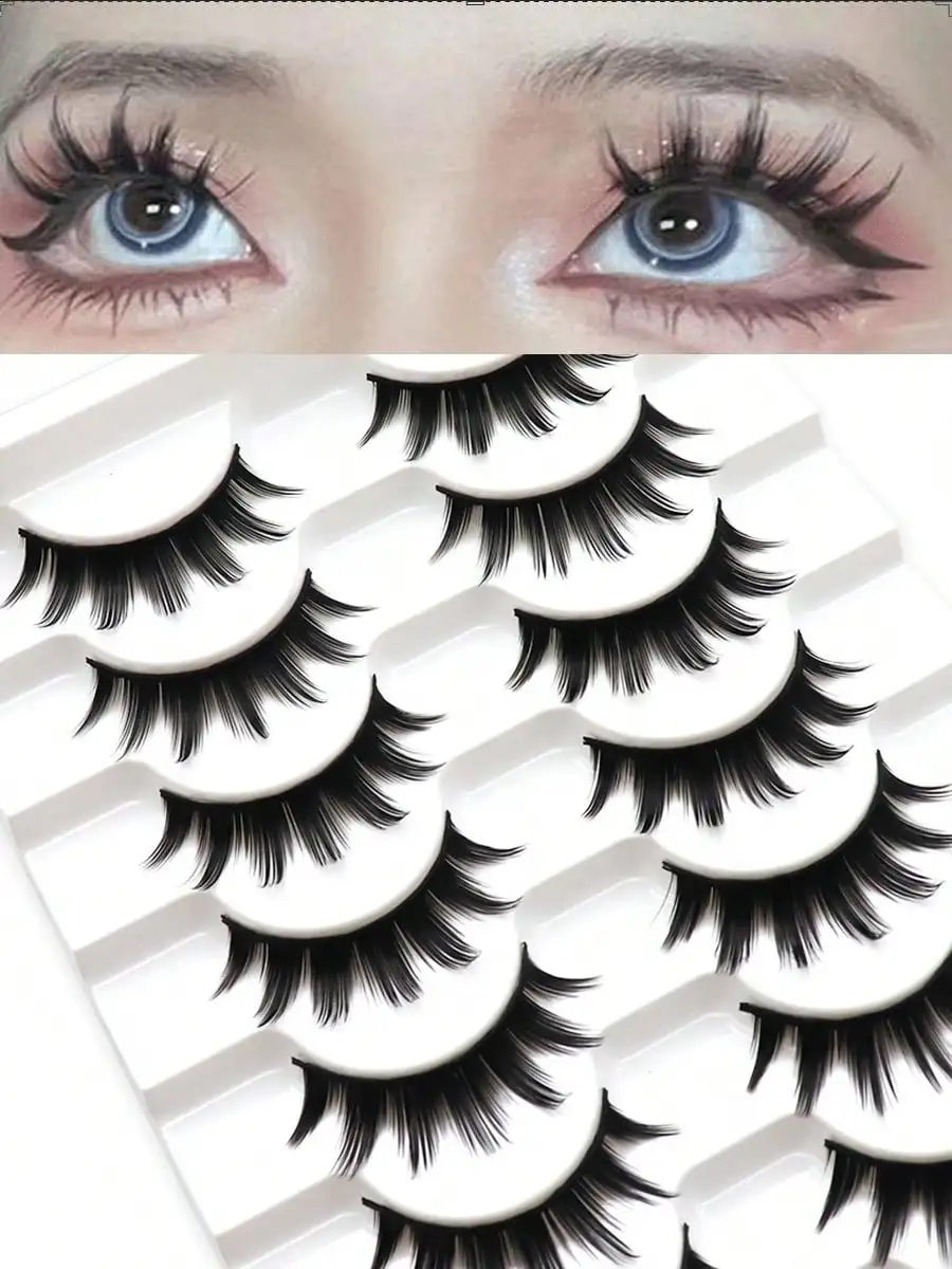 10 Pairs Anime/Manga False Eyelashes, Cute Demon Eyes Eyelashes For Cosplay To Enlarge Eyes