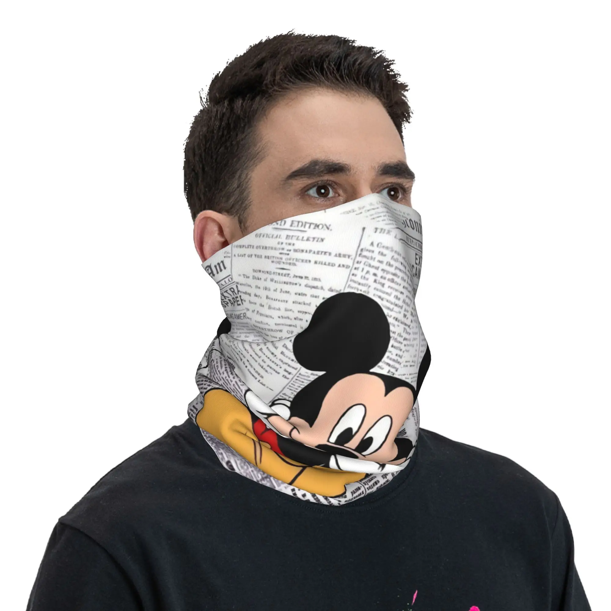 Aangepaste Mickey Mouse Bandana Winter nekwarmer Dames winddichte wrap gezichtssjaal voor ski Cartoon Gaiter hoofdband