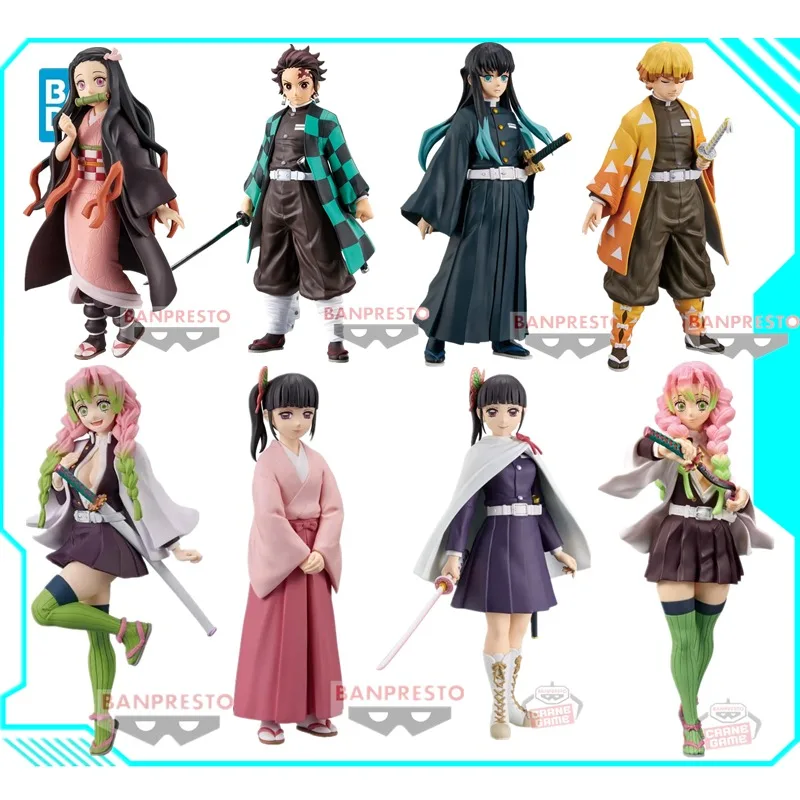 Bandai Original Banpresto Demon Slayer Kamado Nezuko Hashibira Inosuke Tokitou Muichirou Kanroji Mitsuri Anime Action Figure Toy