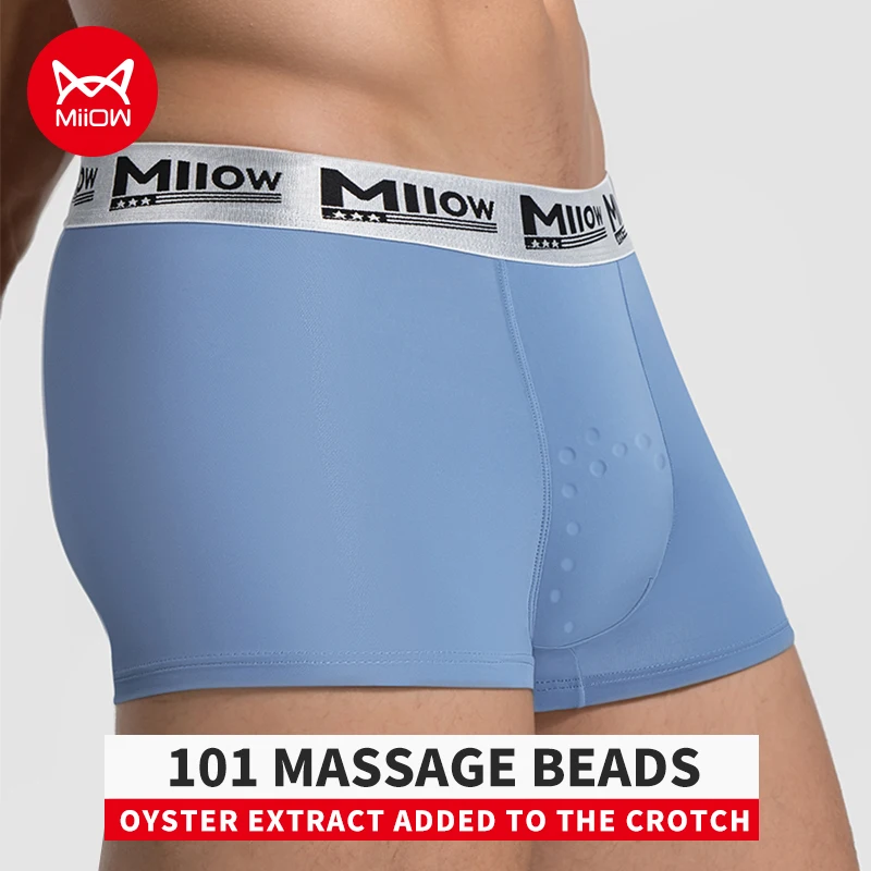 

MiiOW, 3 шт., дышащее мужское нижнее белье из ледяного шелка, боксеры 10A, антибактериальные мужские трусы, сетчатые дышащие мужские трусы, мужские боксеры