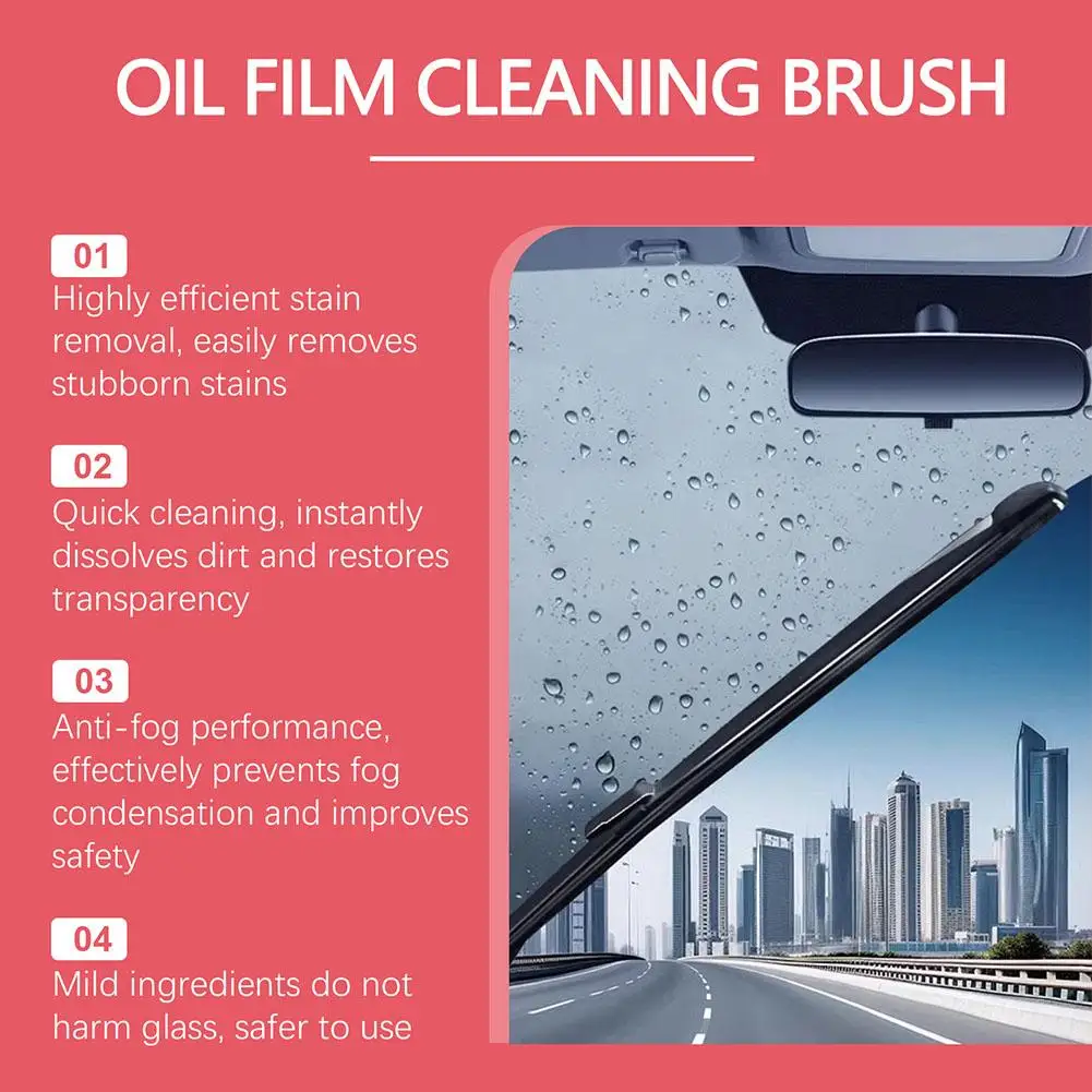 120ml Automotive Oil Film Cleaning Brush Car Glass Sponge Cleaner Windshield Hydrophobic Polishing Cleaner Agent Car Supplies